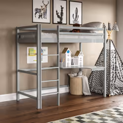 Sydney Bunk Bed 3ft Single With Corner Desk Pine - Grey