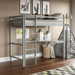 Sydney Bunk Bed 3ft Single With Corner Desk Pine - Grey