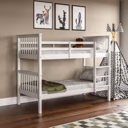 Milan Bunk Bed High Sleeper Ladder Solid Wood Pine - White