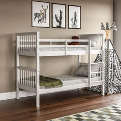 Milan Bunk Bed High Sleeper Ladder Solid Wood Pine - White