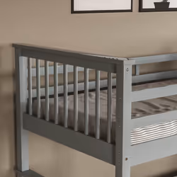 Milan Bunk Bed High Sleeper Ladder Solid Wood Pine - Grey