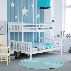 Milan Triple Bunk Bed Single Double High Sleeper - White