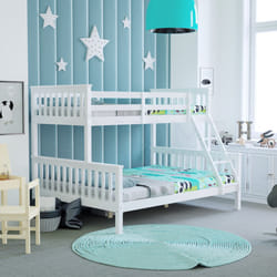 Milan Triple Bunk Bed Single Double High Sleeper - White