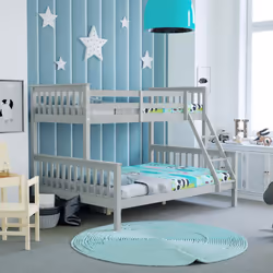 Milan Triple Bunk Bed Single Double High Sleeper - Grey