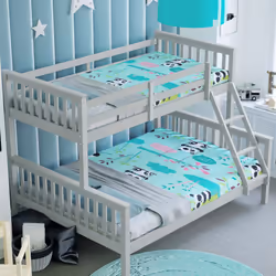 Milan Triple Bunk Bed Single Double High Sleeper - Grey