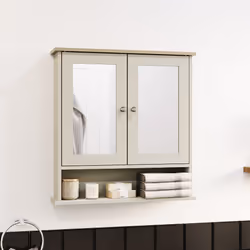 Priano 2 Door Bathroom Wall Cabinet Mirrored Shelf