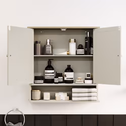 Priano 2 Door Bathroom Wall Cabinet Mirrored Shelf
