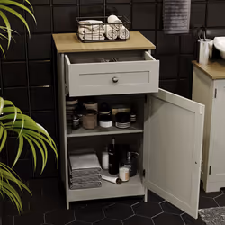 Priano Grey 1 Drawer 1 Door Storage Cabinet