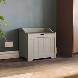 Priano Laundry Chest Clothes Storage Basket Oak Lid