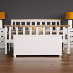 Leon Storage Ottoman Wood Toy Box Bench Stool - White