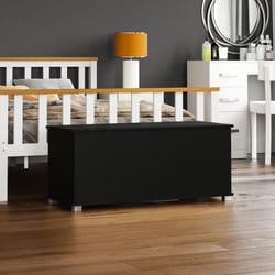 Leon Storage Ottoman Wood Toy Box Bench Stool - Black