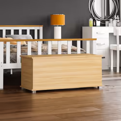 Leon Storage Ottoman Wood Toy Box Bench Stool - Pine