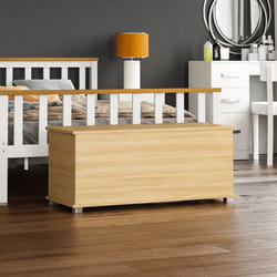 Leon Storage Ottoman Wood Toy Box Bench Stool - Pine
