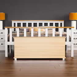 Leon Storage Ottoman Wood Toy Box Bench Stool - Pine