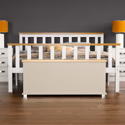 Arlington Storage Ottoman Wood Blanket Toy Box Oak - Grey