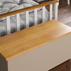Arlington Storage Ottoman Wood Blanket Toy Box Oak - Grey