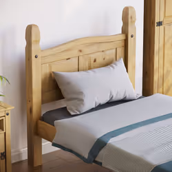 Corona Bed Frame High Foot Pine Wood Rustic Wax - Single