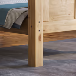 Corona Bed Frame High Foot Pine Wood Rustic Wax - Single