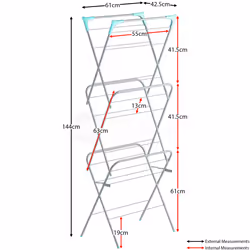 3 Tier Foldable Clothes Drying Rack Laundry Airer Indoor Outdoor