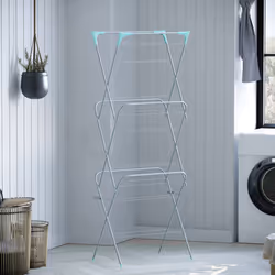 3 Tier Foldable Clothes Drying Rack Laundry Airer Indoor Outdoor