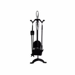 Buxton 5 Piece Companion Set Fireplace Tool Set - Black & Nickel