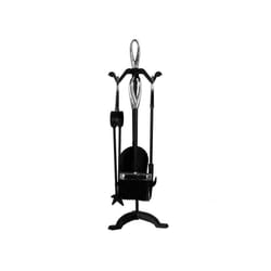Buxton 5 Piece Companion Set Fireplace Tool Set - Black & Nickel