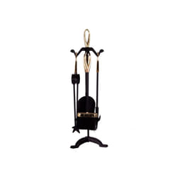 Buxton 5 Piece Companion Set Fireplace Tool Set - Black & Brass
