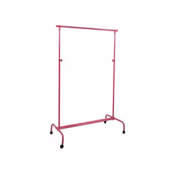 Single Clothes Rail Garment Rack Wheels Adjustable