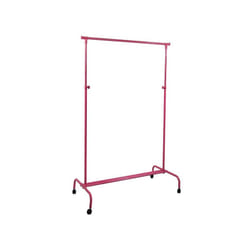 Single Clothes Rail Garment Rack Wheels Adjustable