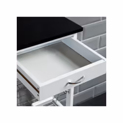 3 4 Tier Kitchen Trolley Wood Metal basket Drawers - 4 Tier, White