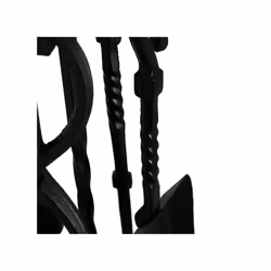 Fleur De Lys 5 Piece Companion Set Fireplace Stand - Black