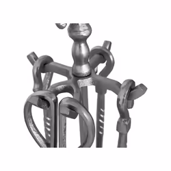 Fleur De Lys 5 Piece Companion Set Fireplace Stand - Pewter