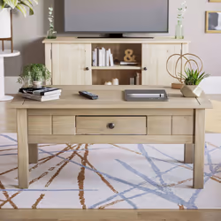 Panama 1 Drawer Coffee Table Pine Wood Rustic