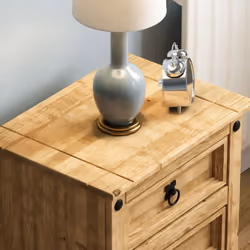 Corona 3 Drawer Bedside Cabinet Drawers Pine Wood