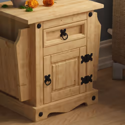 Corona 1 Door 1 Drawer Magazine Rack Cabinet Wood