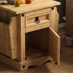Corona 1 Door 1 Drawer Magazine Rack Cabinet Wood