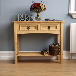 Corona 2 Drawer Console Table Hallway Shelf Storage