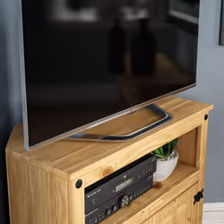 Corona 2 Door Corner TV Unit Shelf Cabinet Rustic