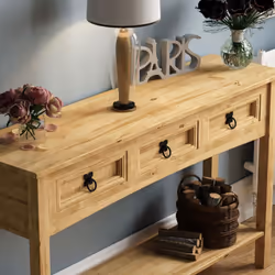 Corona 3 Drawer Console Table Hallway Storage Pine