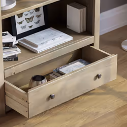 Panama 1 Drawer Bookcase Shelving Display Pine Wood