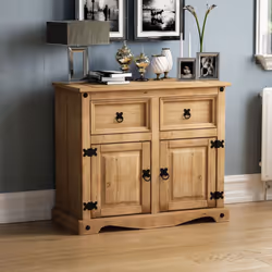 Corona 2 Door 2 Drawer Sideboard Cupboard Pine Wood