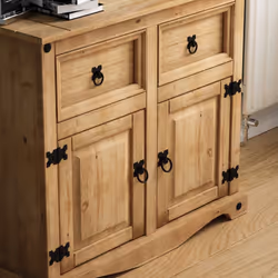 Corona 2 Door 2 Drawer Sideboard Cupboard Pine Wood