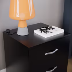 Riano 3 Drawer Bedside Chest Bedside Table Storage - Black