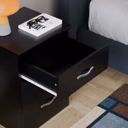 Riano 3 Drawer Bedside Chest Bedside Table Storage - Black