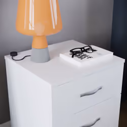Riano 3 Drawer Bedside Chest Bedside Table Storage - White
