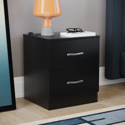 Riano 2 Drawer Bedside Chest Bedside Table Storage - Black