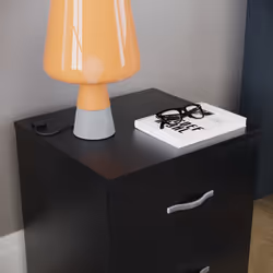 Riano 2 Drawer Bedside Chest Bedside Table Storage - Black