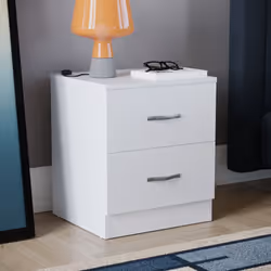 Riano 2 Drawer Bedside Chest Bedside Table Storage - White