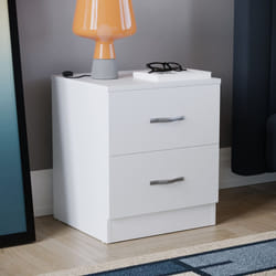 Riano 2 Drawer Bedside Chest Bedside Table Storage - White