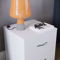 Riano 2 Drawer Bedside Chest Bedside Table Storage - White